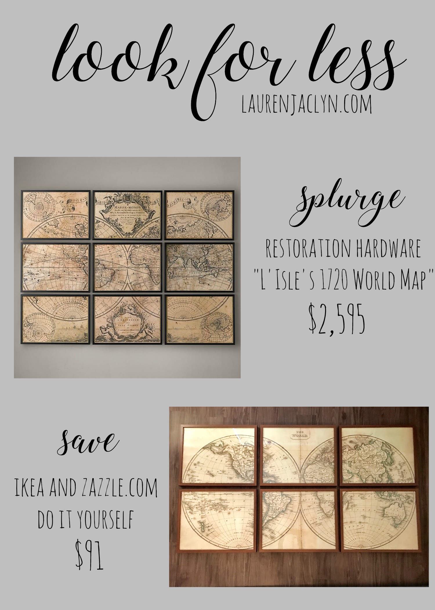 Look for Less - World Map Art