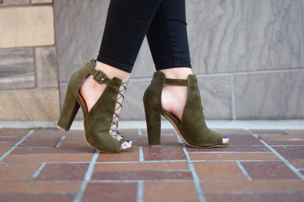 olive leather booties